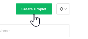 Botão para inciar criação de uma Droplet
